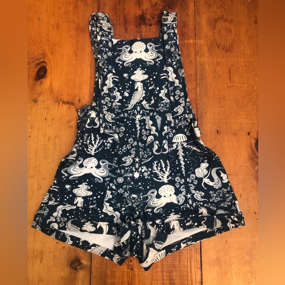 Blackmilk Ocean themed overalls S - Picture 1 of 7